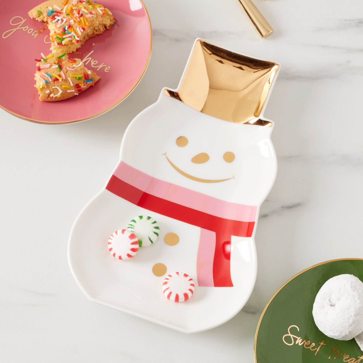 Be Jolly Snowman Candy Dish