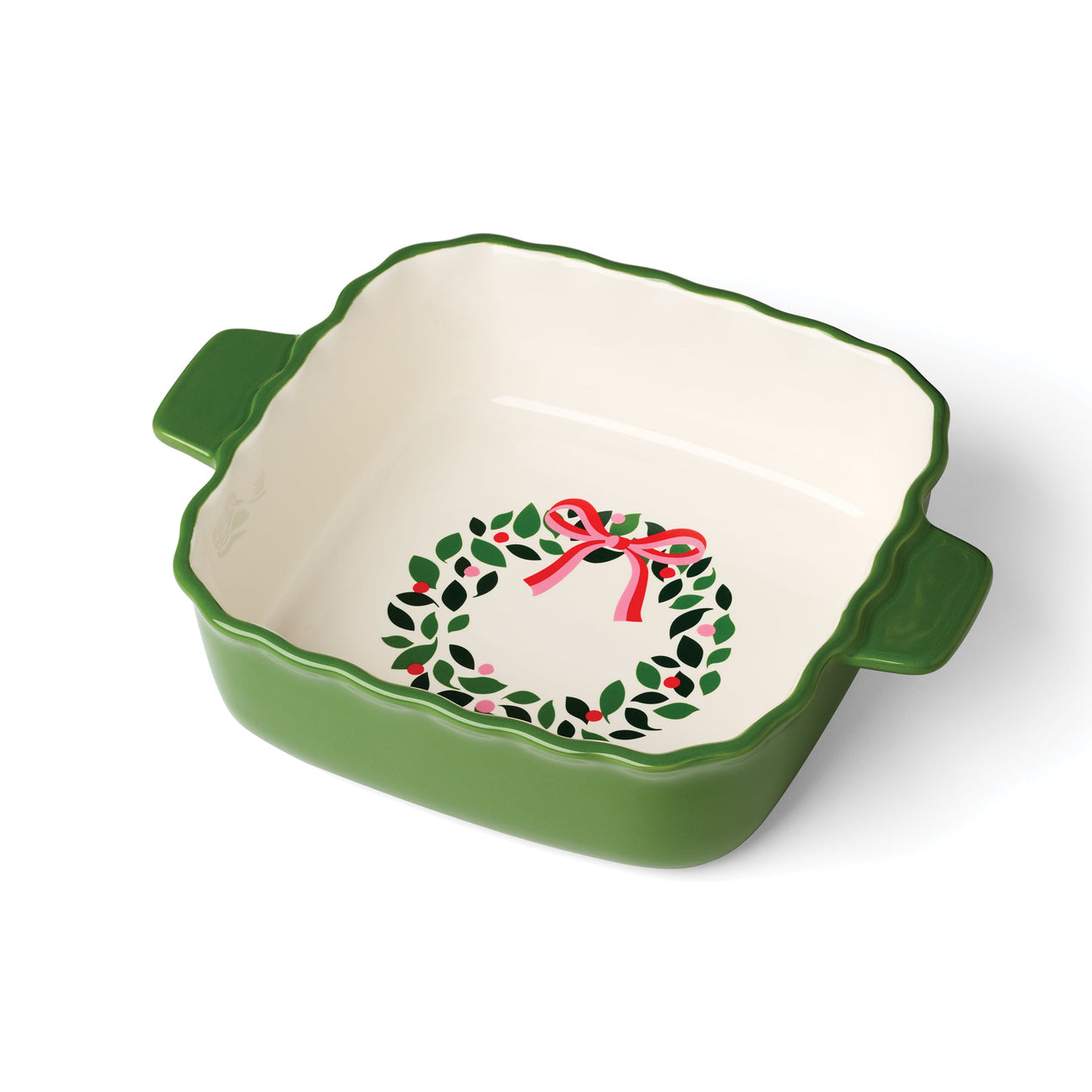 Evergreen Square Scallop Baking Dish