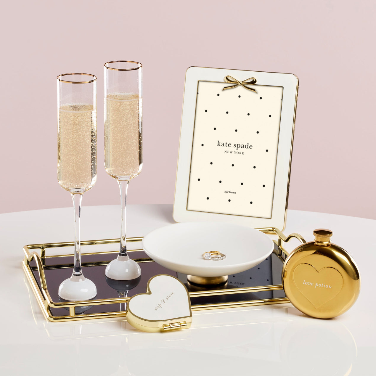 Make It Pop Glass Vanity Tray, Navy