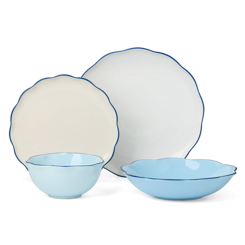 Garden Party 16-Piece Dinnerware Set, Blue