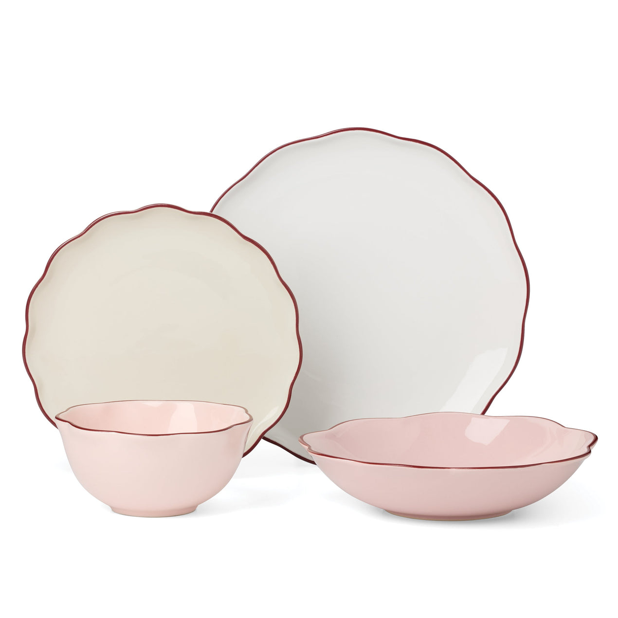 Garden Party 16-Piece Dinnerware Set, Pink