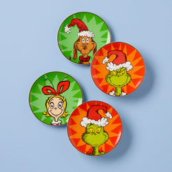 Merry Grinchmas Tidbit Plates - Set of 4