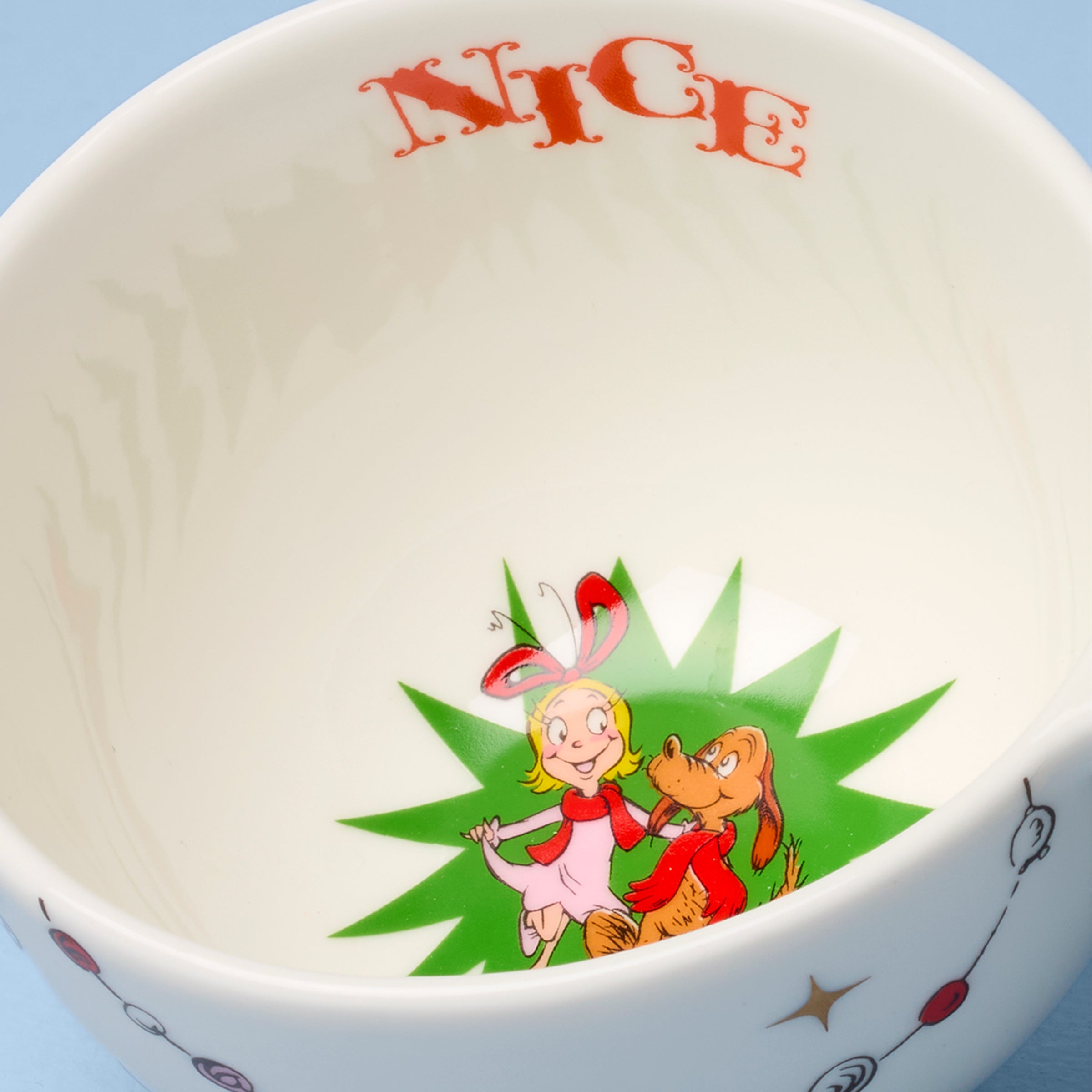 LENOX　レノックス　陶製置物　靴下に猫　クリスマスドリームズ　箱 Merry Grinchmas Naughty or Nice Double Dip Bowl – Lenox Corporation