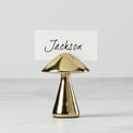 Gold Mushroom Placecard Holder