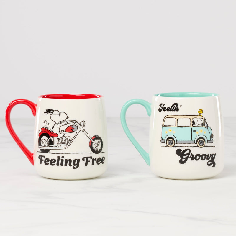 Peanuts Mugs, Set of 2, Groovy-Feeling Free
