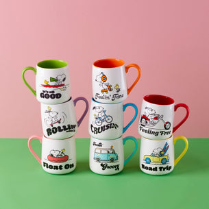 Peanuts Mugs Cruisin'-Feelin' Fine, Set of 2