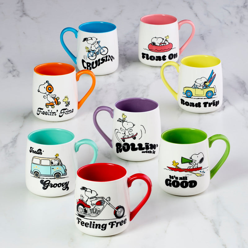 Peanuts Mugs, Set of 2, Groovy-Feeling Free