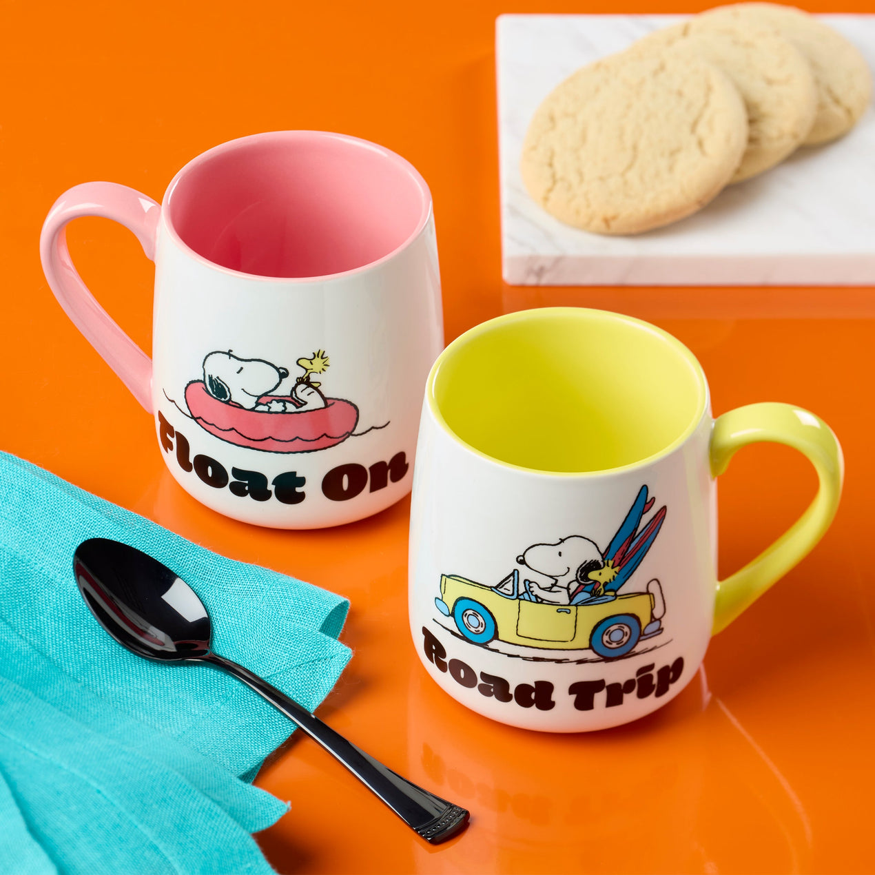 Peanuts Mugs, Set of 2, Road Trip-Float On