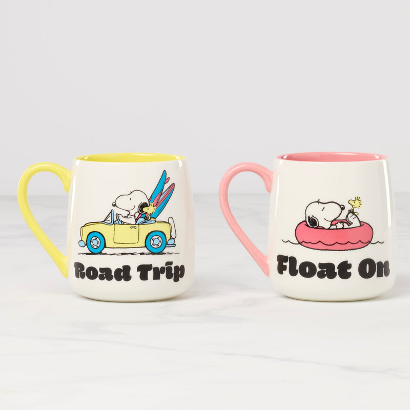 Peanuts Mugs, Set of 2, Road Trip-Float On