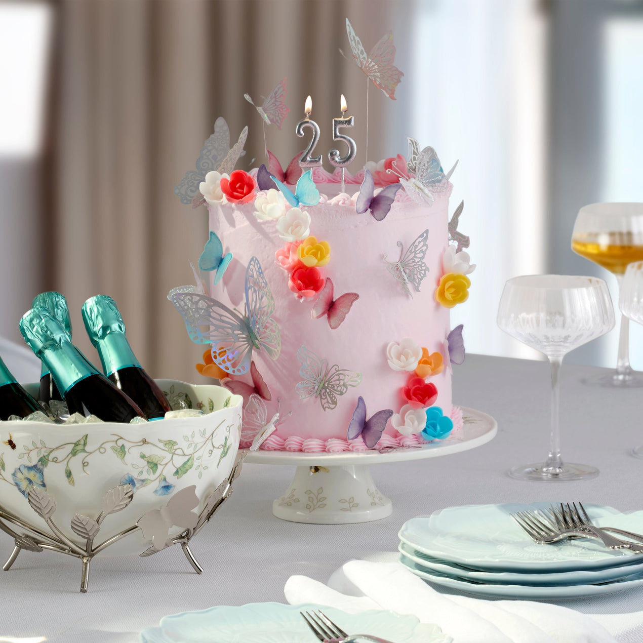 Butterfly Meadow 25th Anniversary Bowl with Stand