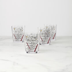 Make Merry Double Old Fashion Glasses - Set Of 4