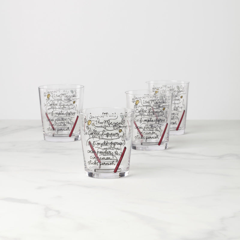 Make Merry Double Old-Fashioned Glasses, Set of 4