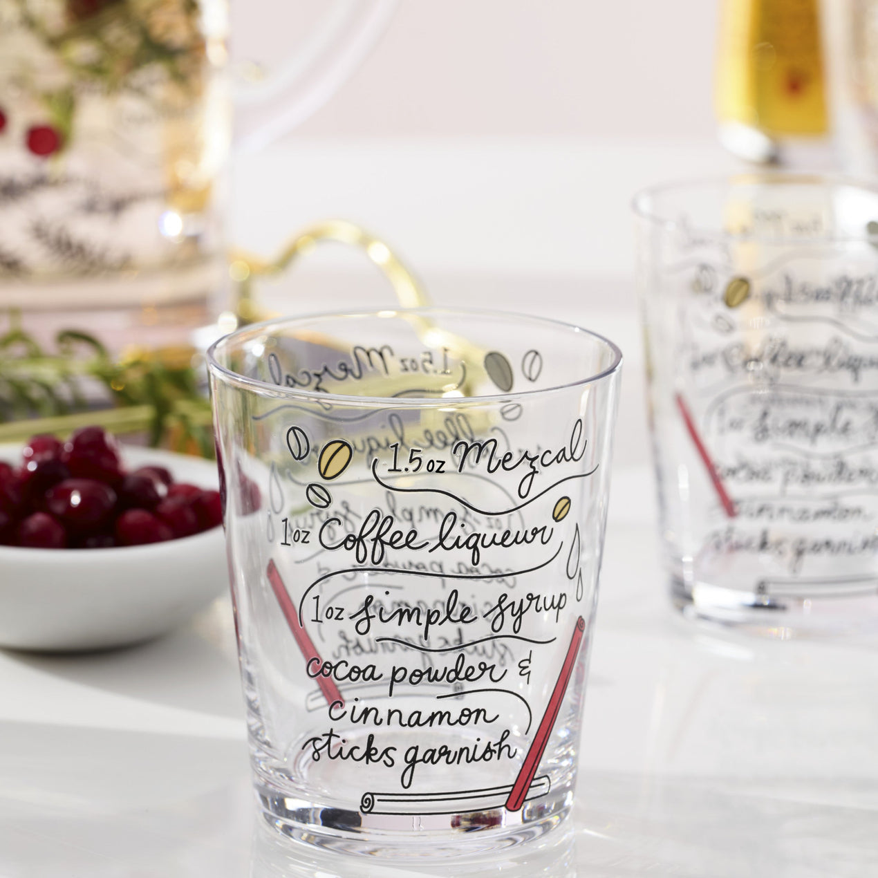 Make Merry Double Old Fashioned Glasses, Set Of 4