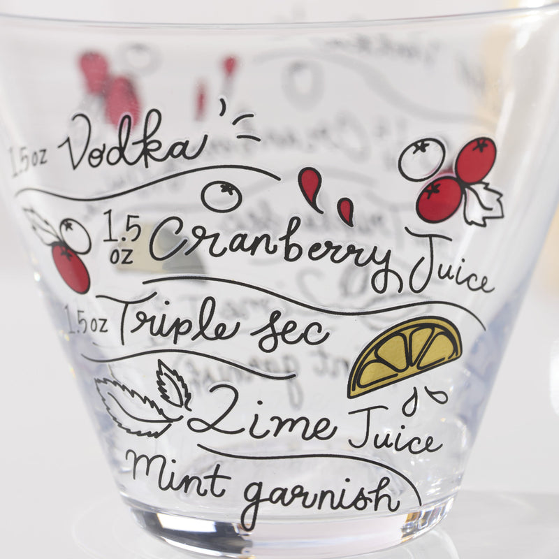 Make Merry Stemless Martini Glasses, Set Of 4