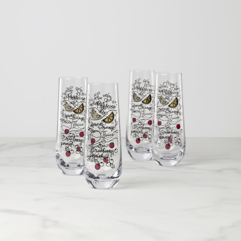 Make Merry Stemless Flutes, Set Of 4