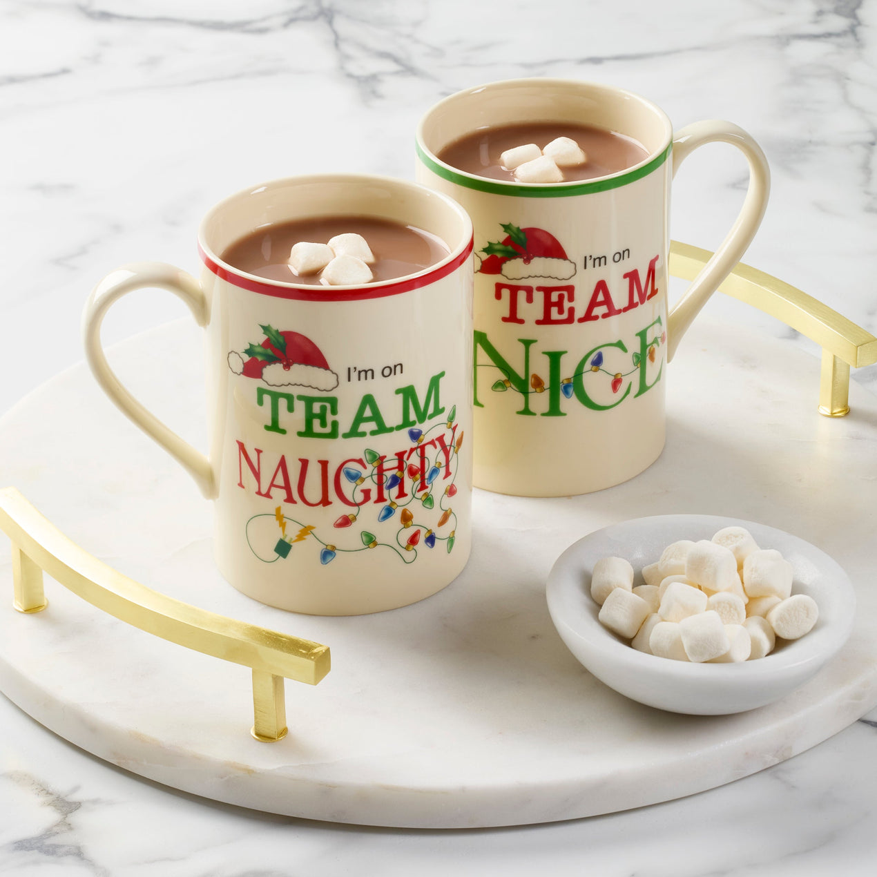 Naughty & Nice Mugs, Set of 2