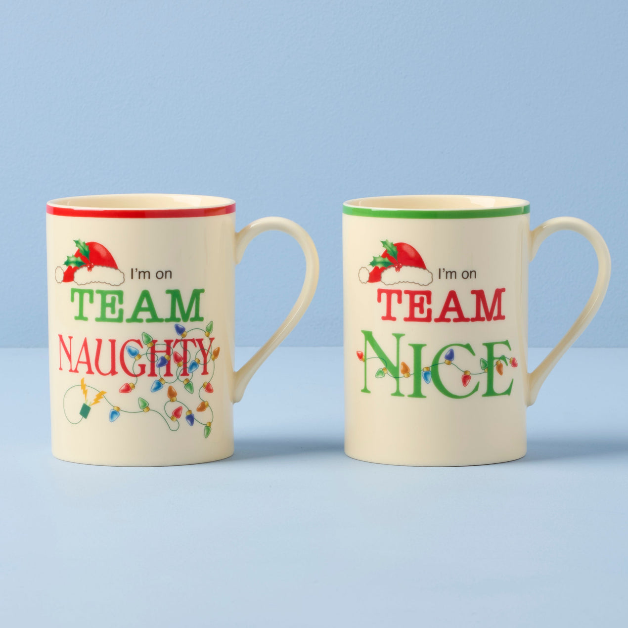 Naughty & Nice Mugs, Set of 2