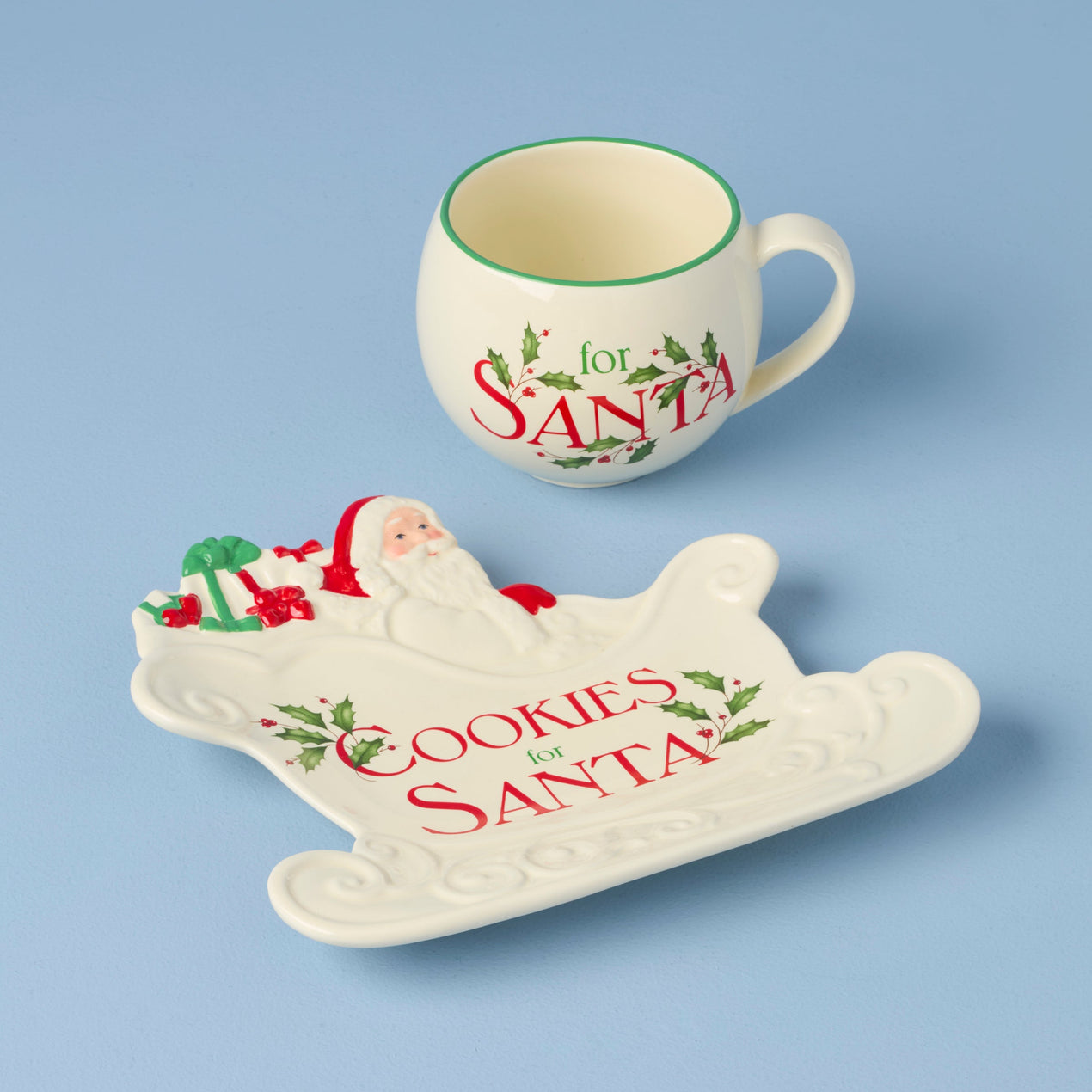 Holiday Cookies & Milk for Santa 2-Piece Set