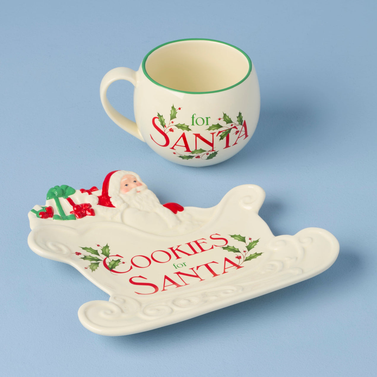 Holiday Cookies & Milk for Santa 2-Piece Set