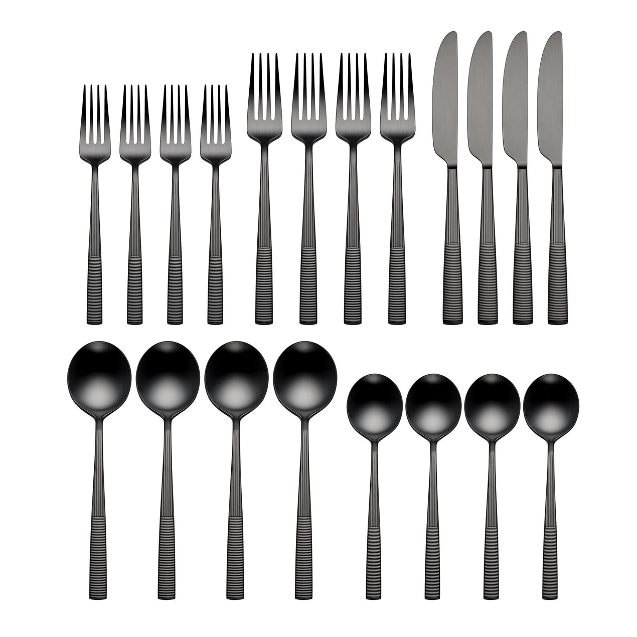 Modulus Satin Black 20-Piece Flatware Set