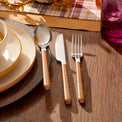 24 Seven Mirror Faux Wood Handle 12-Piece Flatware Set