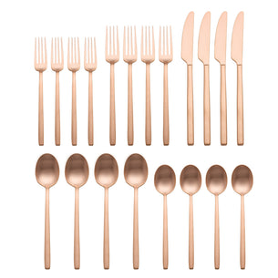 Dean Rose Gold Satin 20-Piece Flatware Set