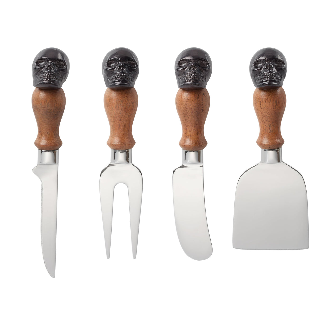 Skull Mirror Cheese Knives, Set of 4