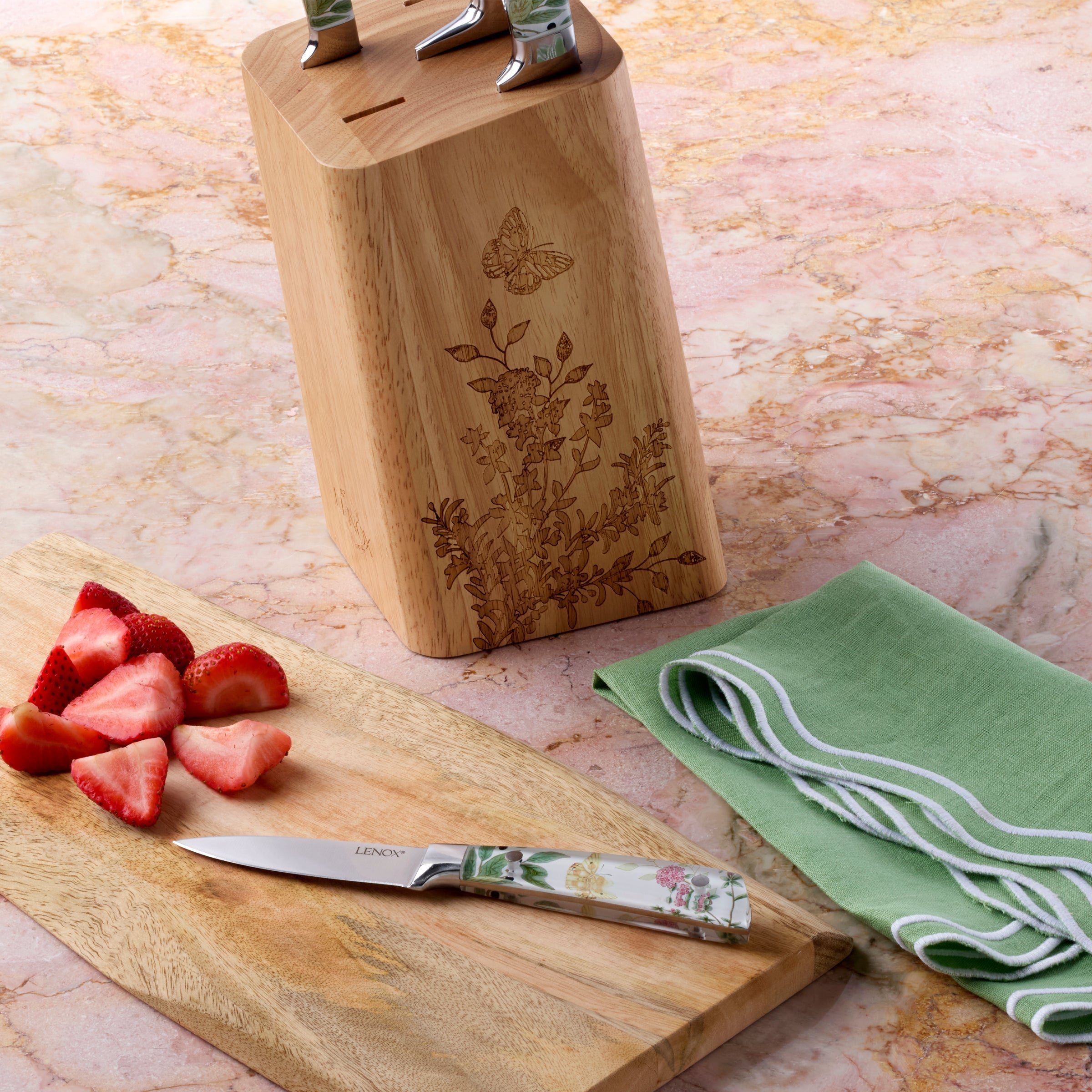 Butterfly Meadow Herbs 6-Piece Cutlery Block Set – Lenox Corporation