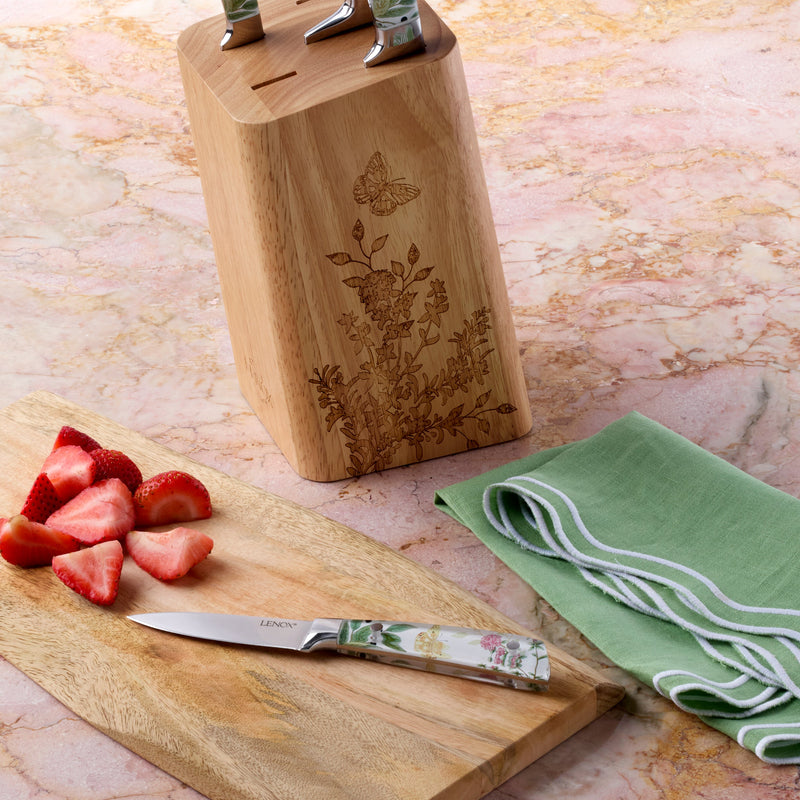 Butterfly Meadow Herbs 6-Piece Cutlery Block Set