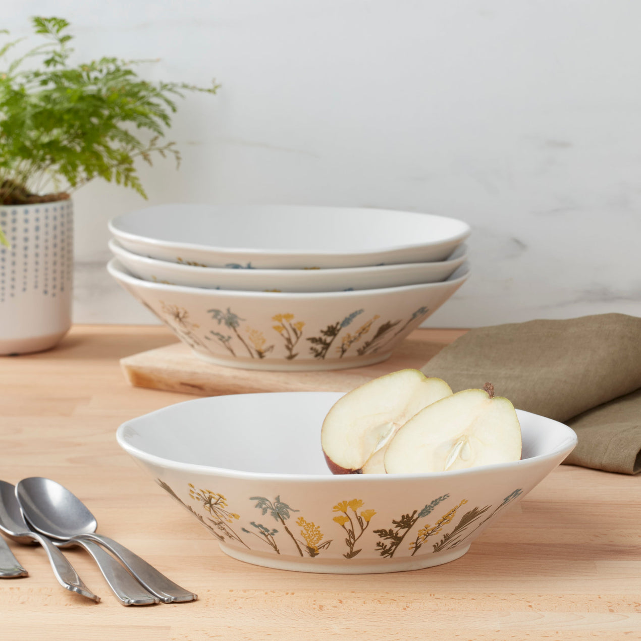 Wildflowers Dinner Bowls, Set of 4