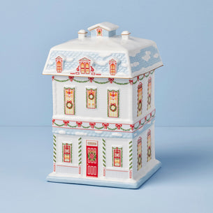 Lenox Holiday Village Christmas Cookie Jar