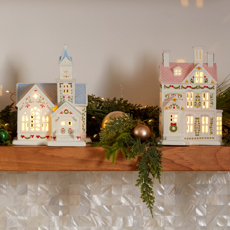 Lenox Holiday Village Lit Christmas House Figurine