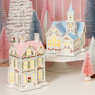 Lenox Holiday Village Lit Christmas Church Figurine