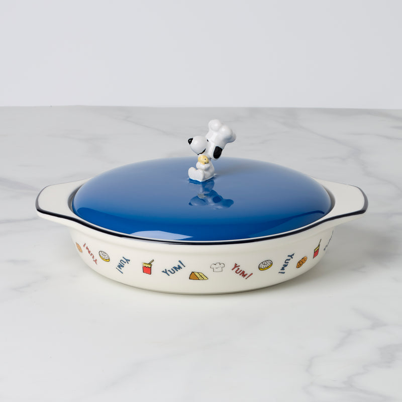 Chef Snoopy Covered Casserole Dish