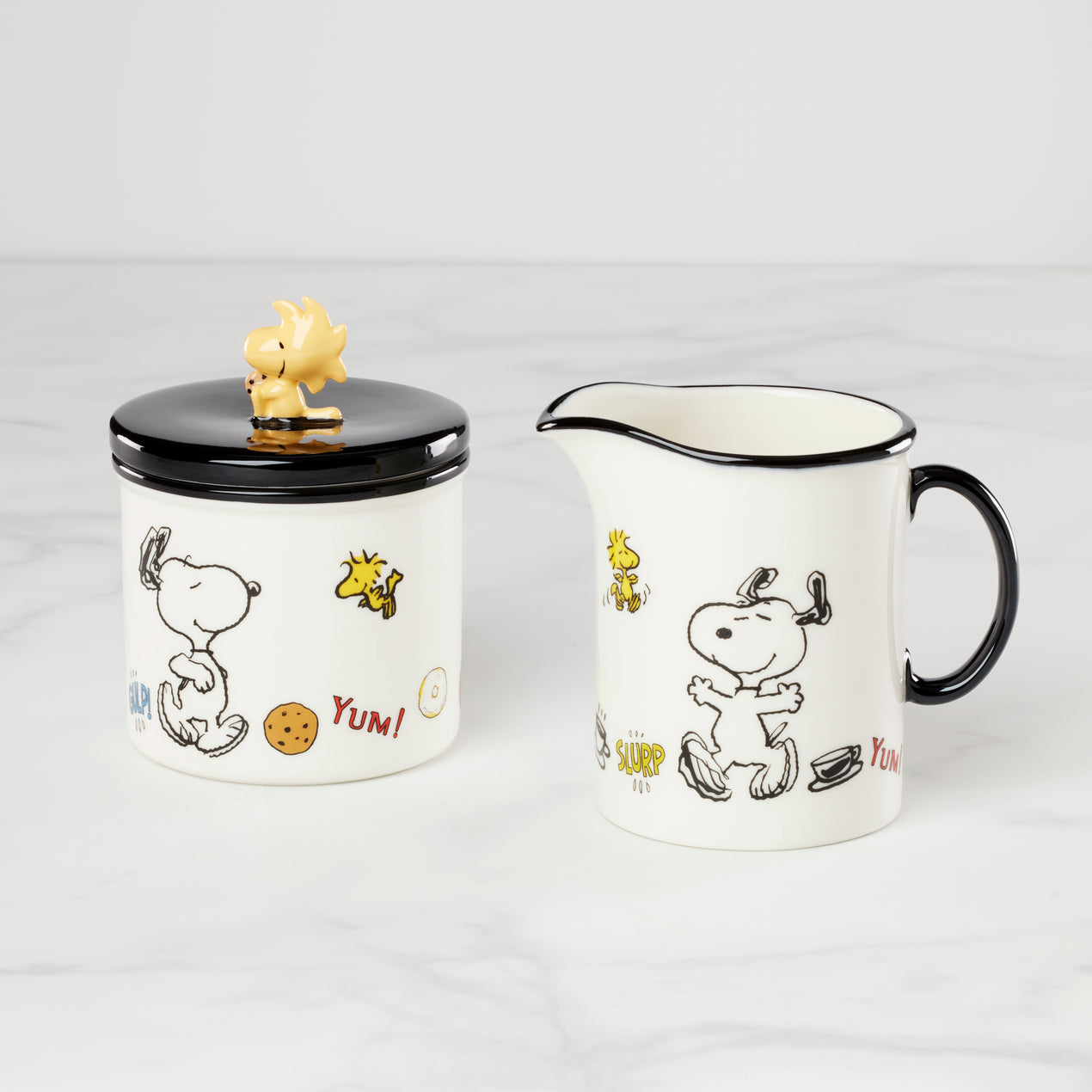 Chef Snoopy Sugar & Creamer, 2 pc Set