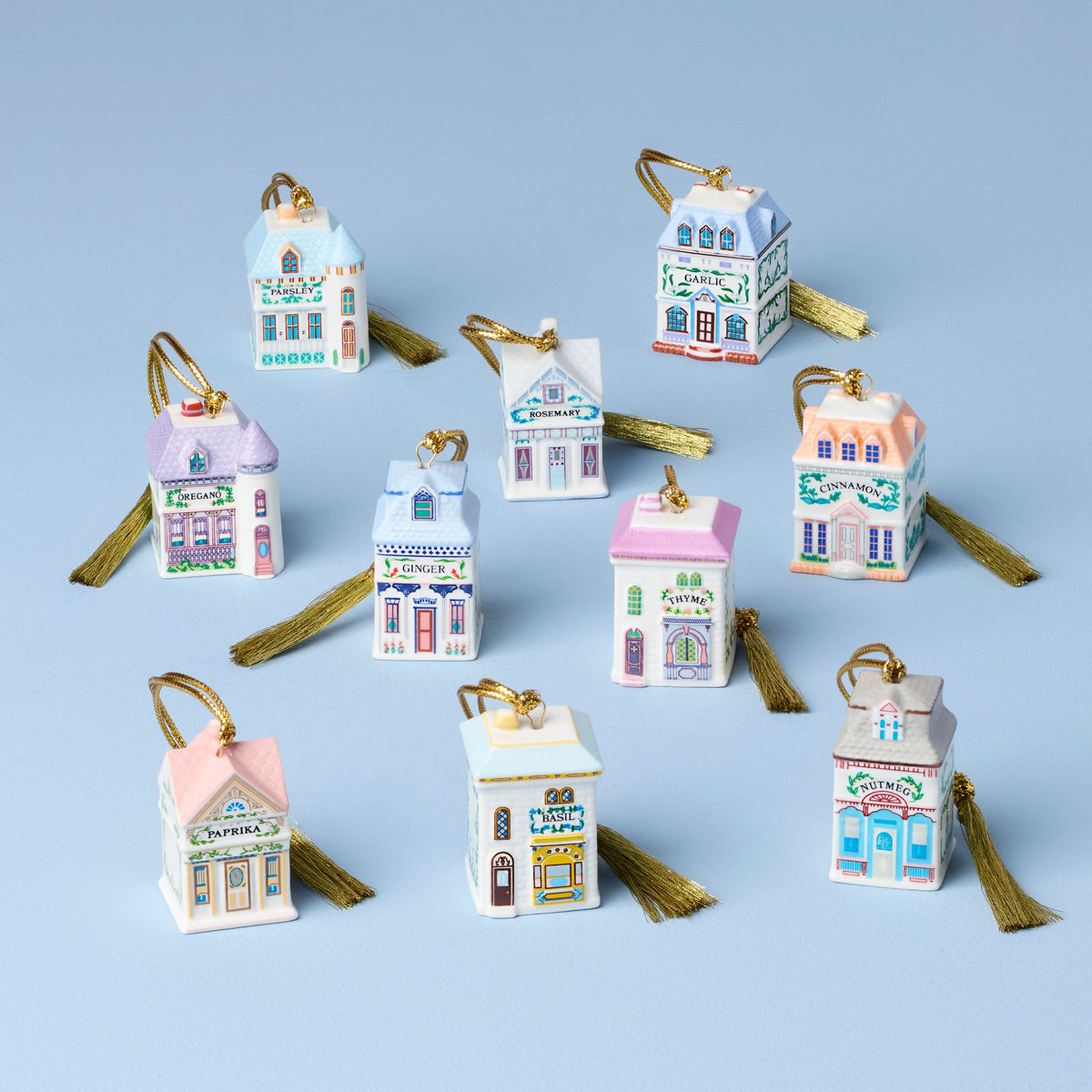 Lenox Spice Village 10-Piece Mini Ornament Set