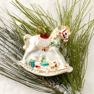 2025 Blown Glass Baby's 1st Rocking Horse Ornament