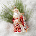 Blown Glass Santa Ornament