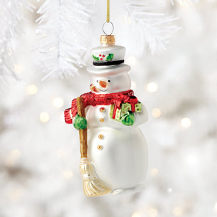 Blown Glass Snowman Ornament