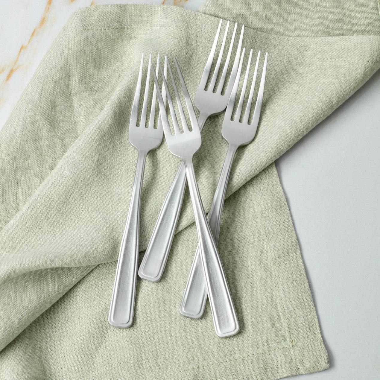 Reid Satin Dinner Forks, Set of 4