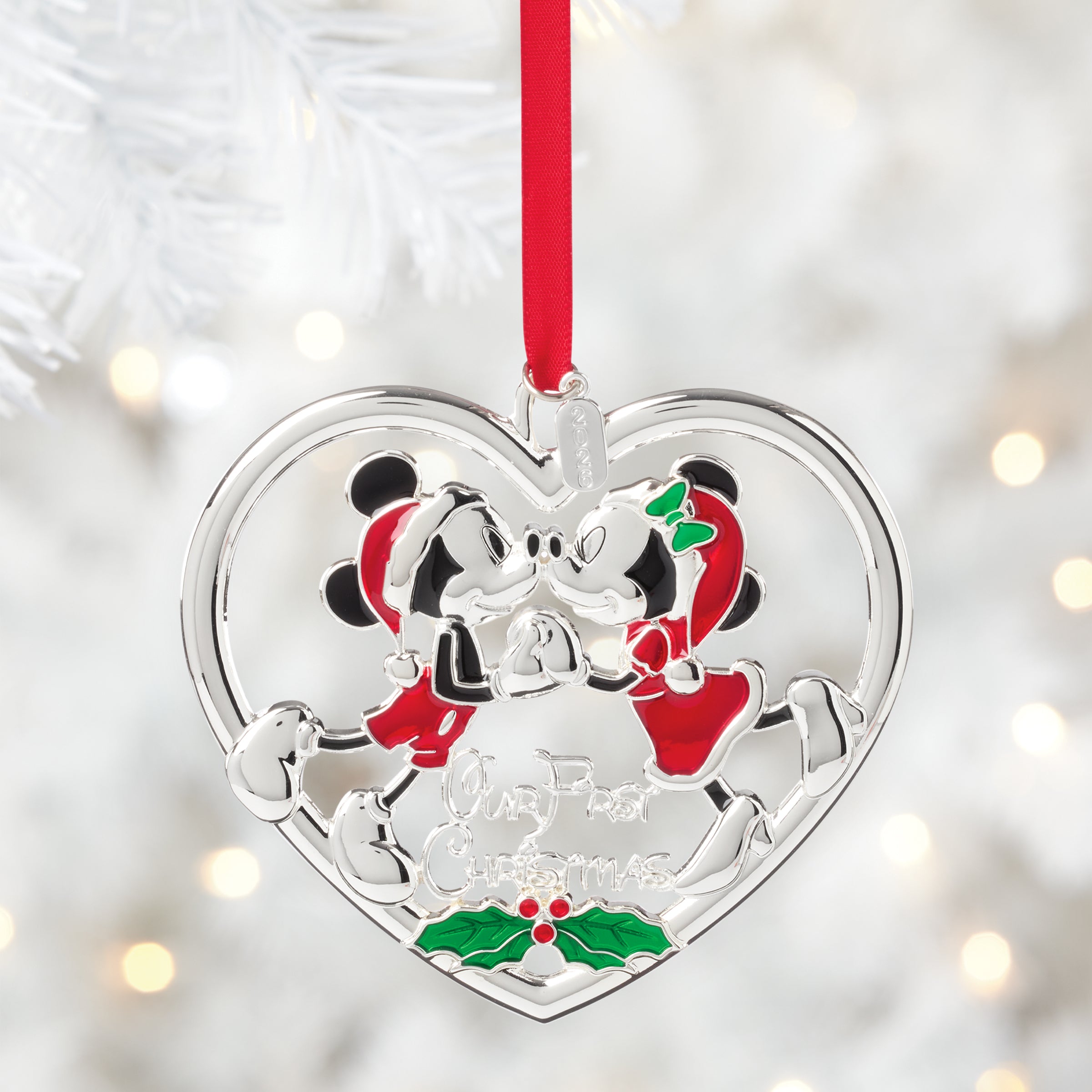 2026 Our 1st Christmas Mickey & Minnie Mouse Metal Ornament