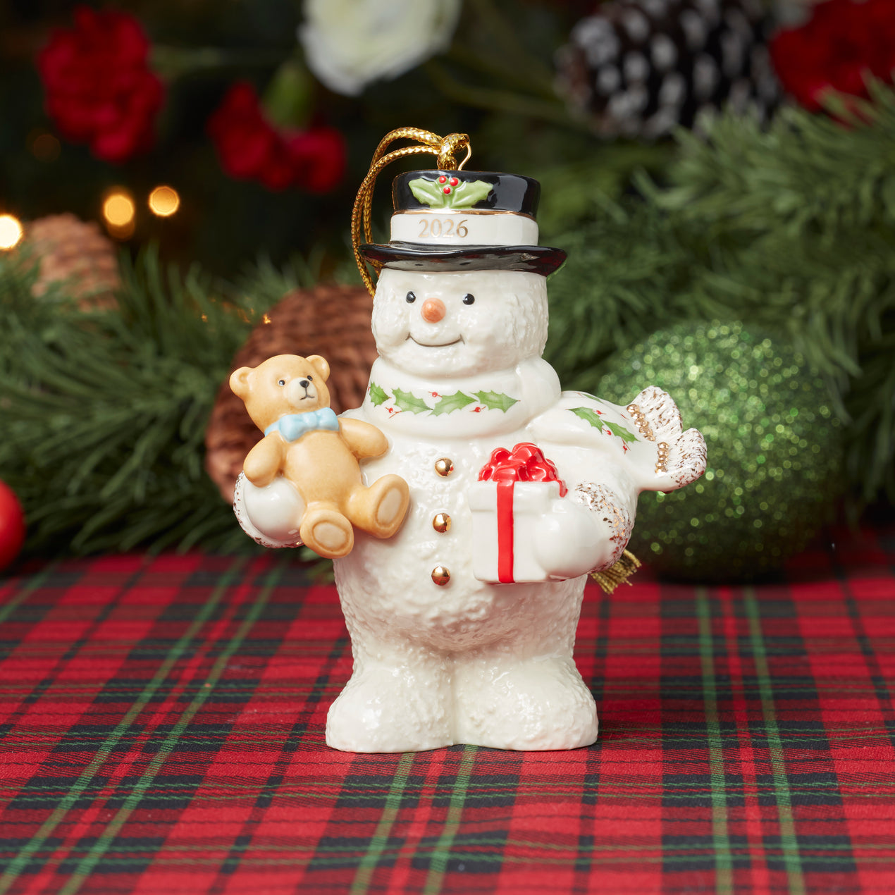 2026 Snowman with Bear Ornament – Lenox Corporation