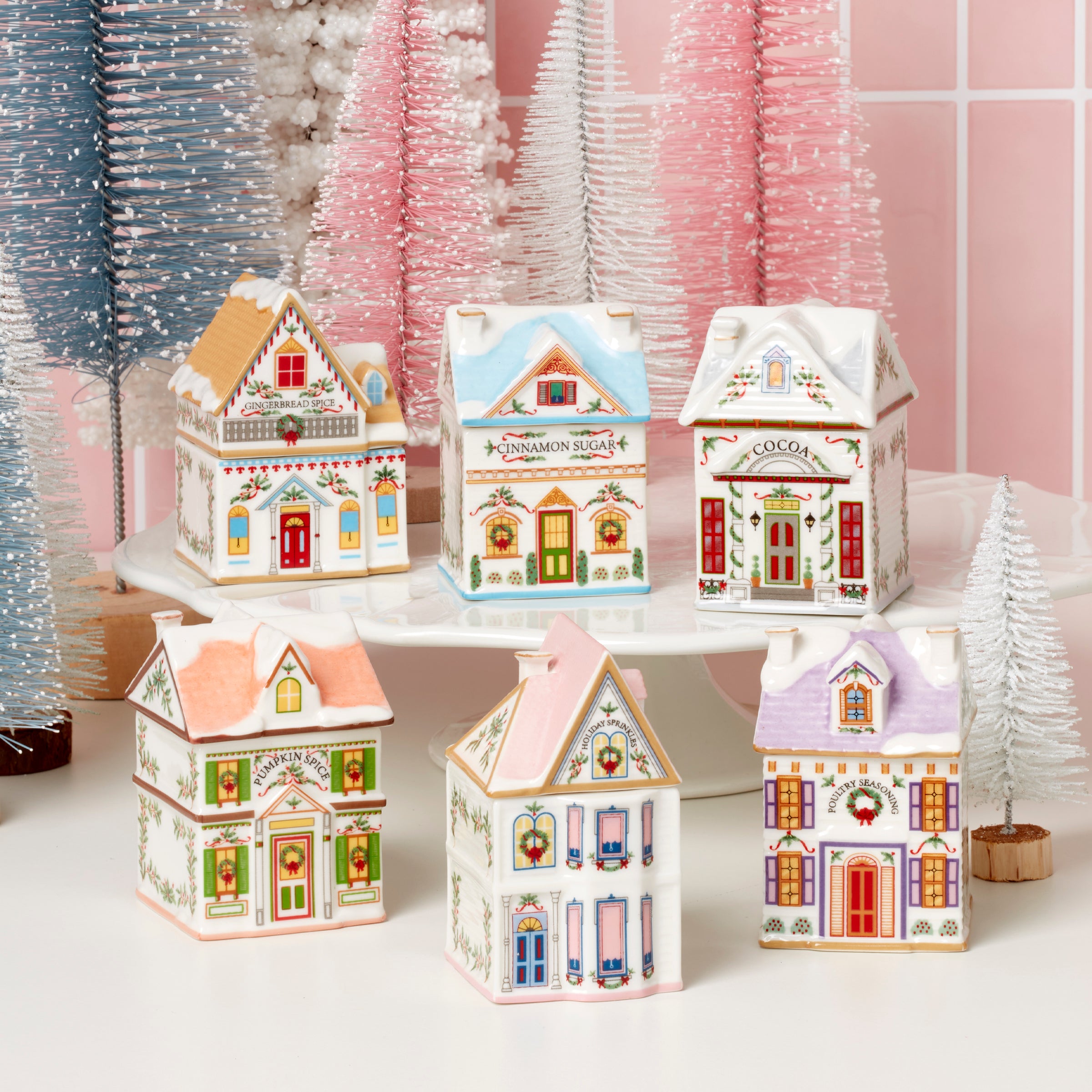 S*a様 The Lenox Spice Village/レノックス スパイスビ Lenox Spice Village 6-Piece Christmas Spice Jar Set – Lenox