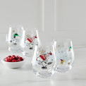 Snoopy Skating Christmas Tumblers, Set of 4