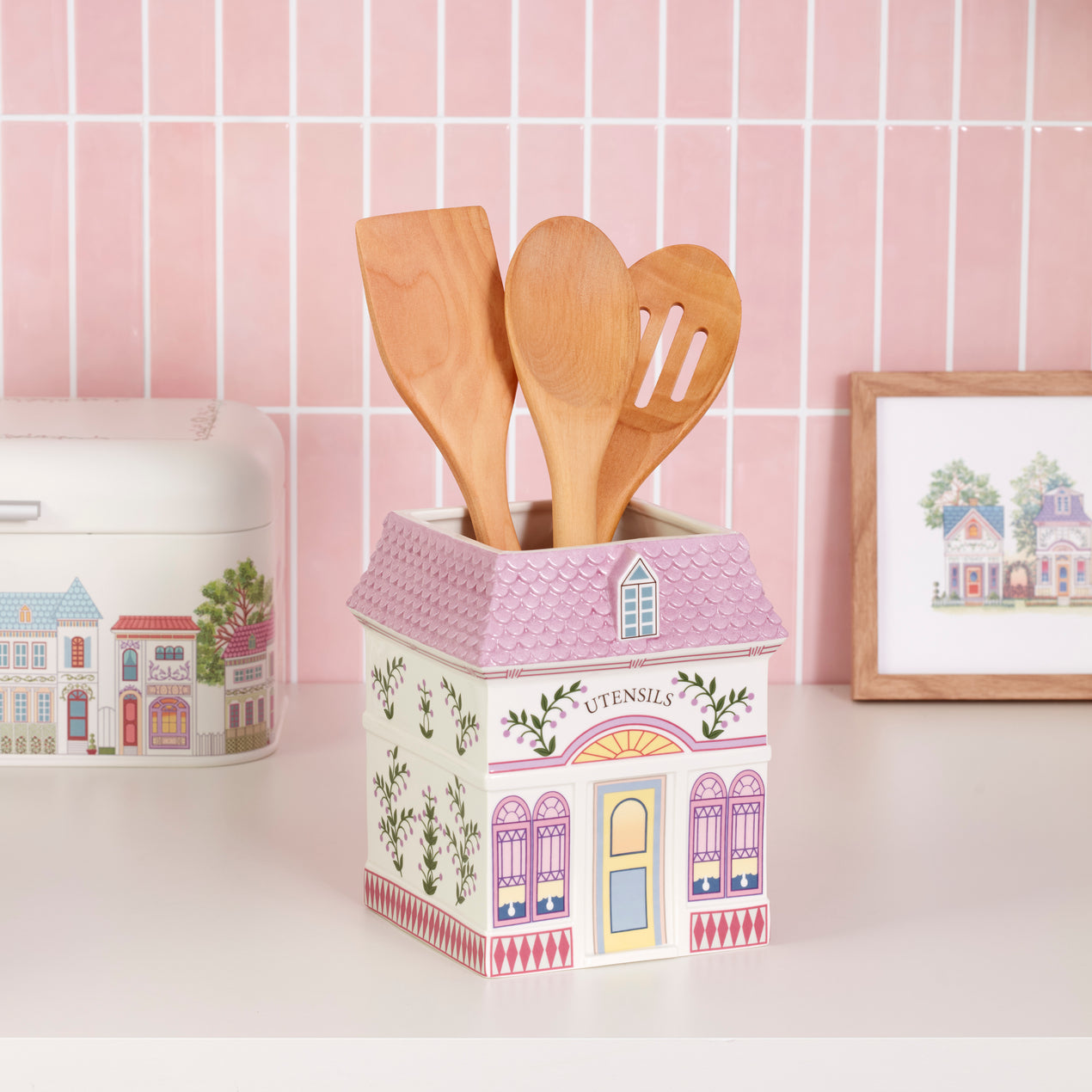 DTOC Lenox Village Figural Utensil Crock