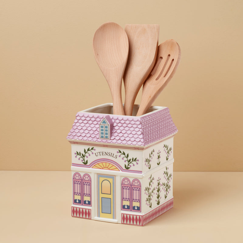 DTOC Lenox Village Figural Utensil Crock