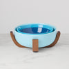 24 Seven Turquoise 3-Piece Nesting Bowl Set with Wood Stand