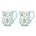 First Blooms Mugs S/2, Blue