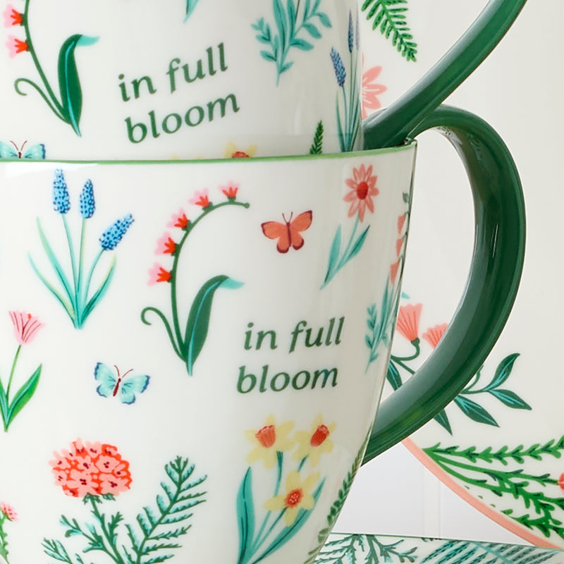 First Blooms Mugs S/2, Green