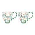 First Blooms Mugs S/2, Green